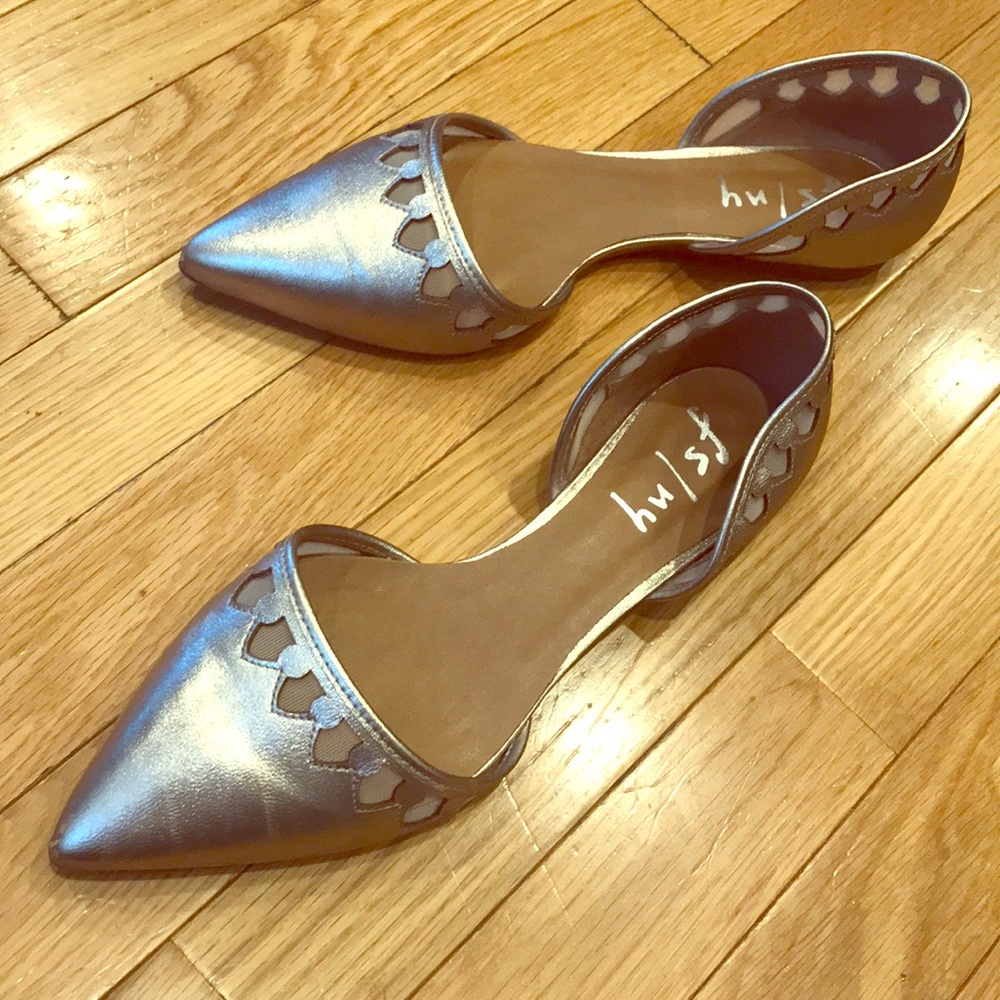 French Sole Pale Gold Metallic D’Orsay Flats